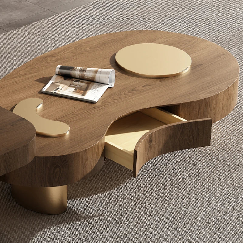 Mesas de centro modernas de nogal estilo europeo mesas de centro de sala de estar de madera de mediados de siglo Tavolino Salotto muebles para el hogar