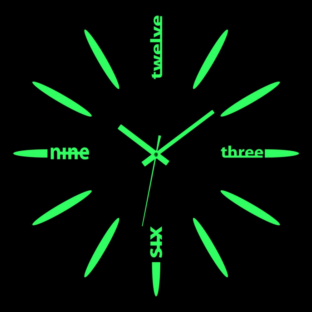 Wall clock DIY Luminous Wall Clock Quartz Watch Acrylic Mirror Stickers Wall Clock Wall Decoration Hot Home Decoration