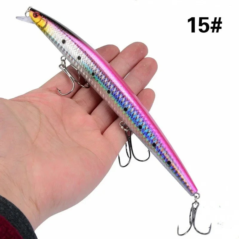 16 couleurs 18 cm 24g leurre de pêche méné Laser manivelle appât artificiel dur en plastique grand faux poisson leurres appât de pêche en mer