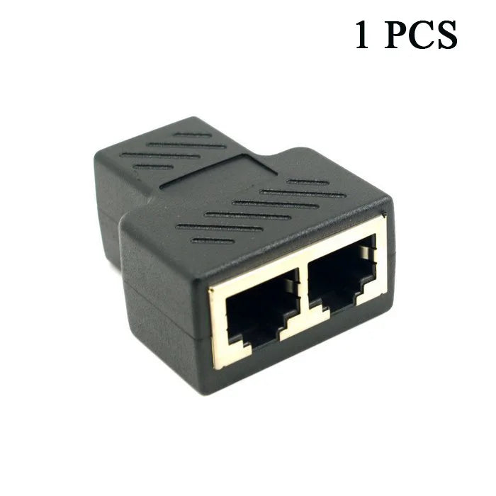 Adaptador de uno a dos para divisor de cable Ethernet Rj45 8P8C, versión de PC, acceso simultáneo a Internet, IPTV, alta velocidad, conexión de tres vías