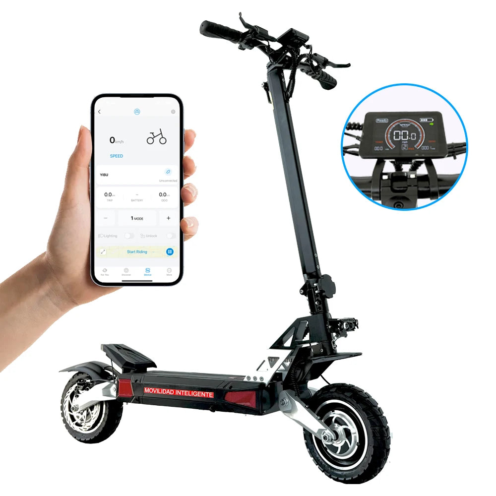Adult All-Terrain Aluminum Alloy Scooter, Foldable Electric Scooter with Dual Suspension, 52V, 30ah, EU/US/UK Warehouse