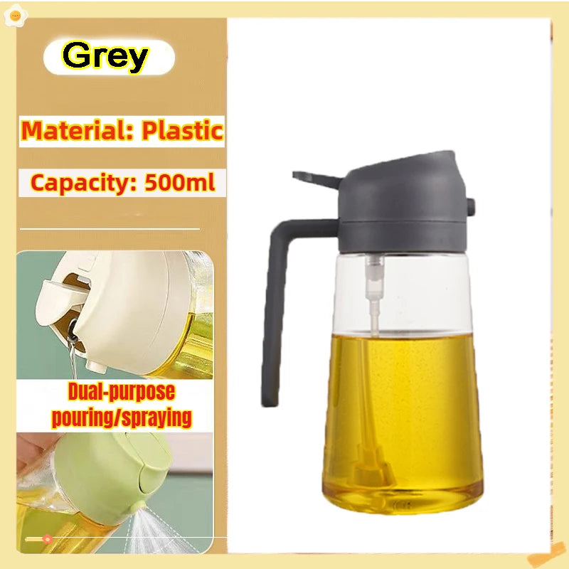 Botella pulverizadora de aceite de oliva para barbacoa, pulverizador de aceite de oliva de plástico, botella vacía, botella de vinagre o brocha de aceite, 200/300/500ml