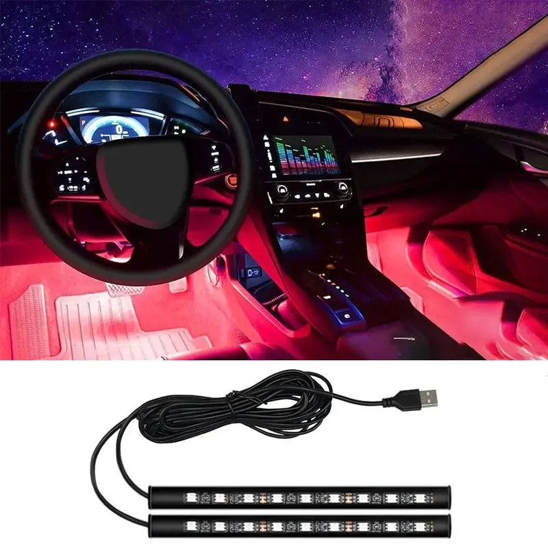 Car Interior LED Strip Light, 5V USB Backlight Kit, Decorative Car Ambient Neon Lamp, Vehicle Accessories, New
