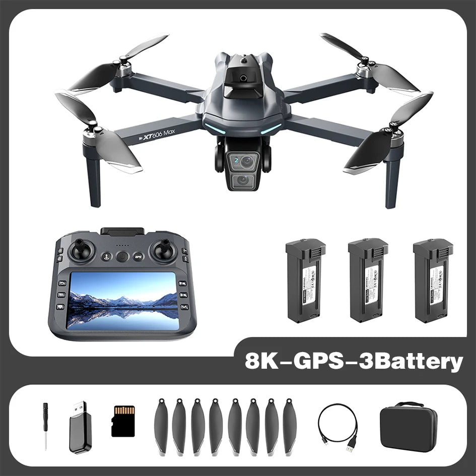Drone GPS 8K sans fil — double caméra HD, WiFi 5G FPV, évitement d'obstacles, quadricoptère brushless RC