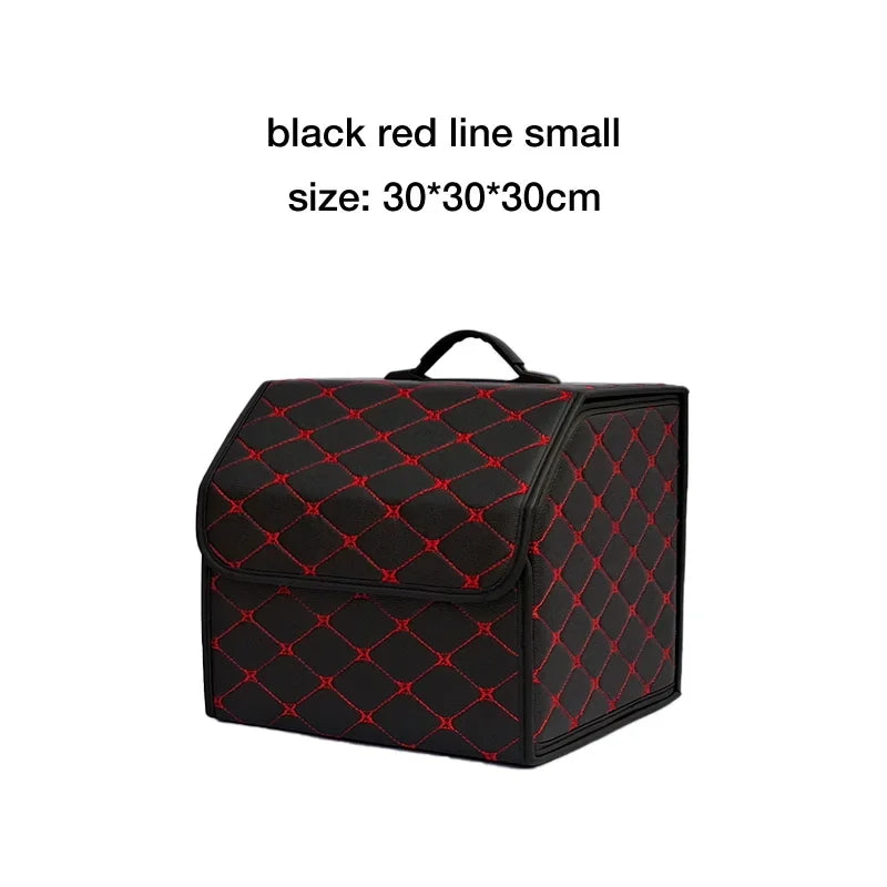 Caja de almacenamiento para maletero de coche, de gran capacidad, herramientas multiusos para automóvil, bolsa de almacenamiento, almacenamiento, cuero, plegable para emergencia