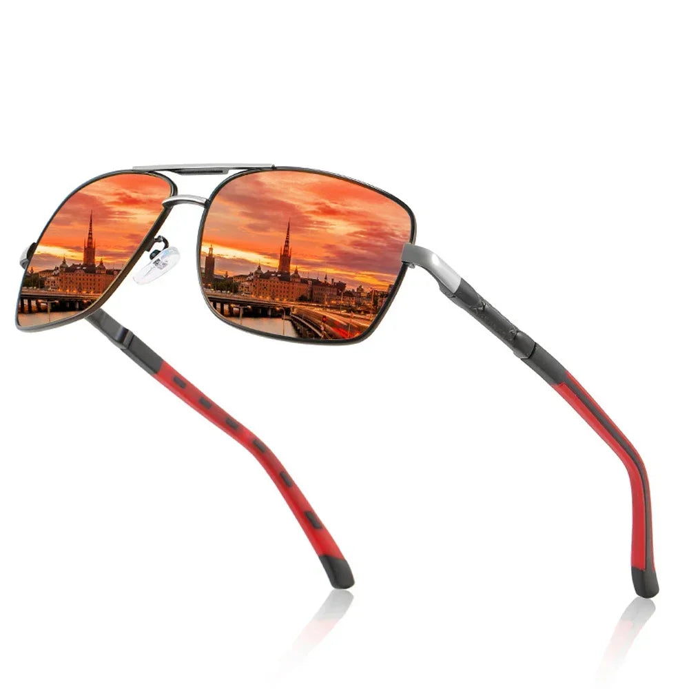 Lunettes de Soleil Femme Polarisées Dégradé — Lentille Carrée, Rétro, Conduite