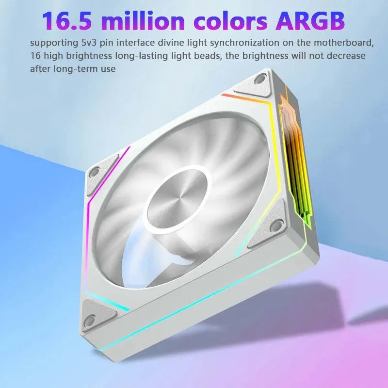 Ventilateur de boîtier PC ARGB LDPCSJ Prism 4RS 120 mm avec design miroir infini, synchronisation avec la carte mère, ventilateur de refroidissement CPU PWM 4 broches