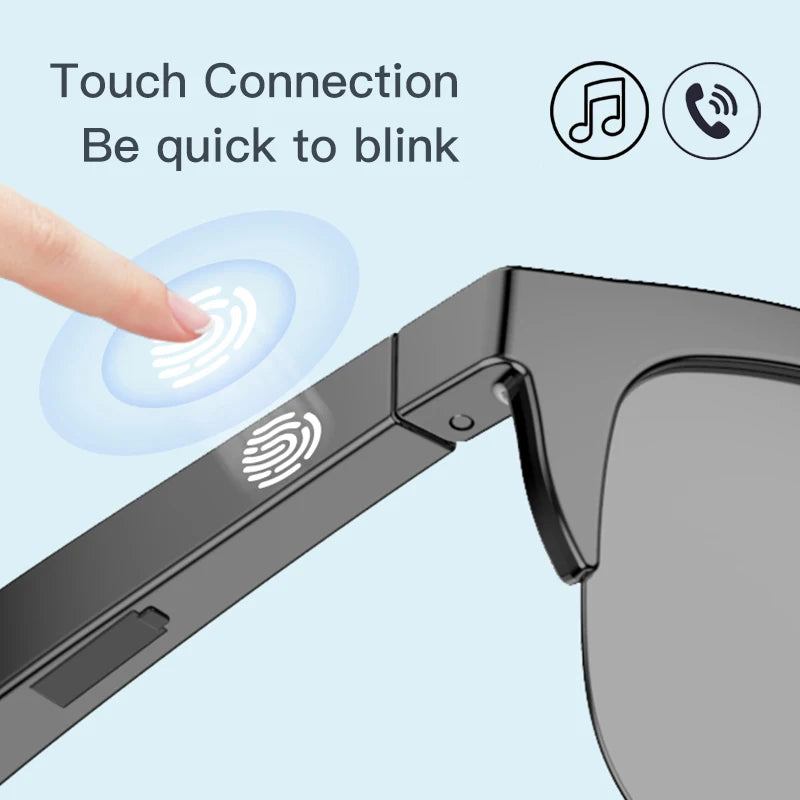 Lunettes de soleil intelligentes Bluetooth V5.3, casque d'appel pour Sports de plein air, technologie HIFI noire, Anti-touch UV pour hommes et femmes