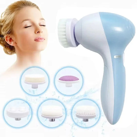 Nettoyeur de Visage Électrique 5 en 1 — Brosse, Spa & Nettoyage Points Noirs