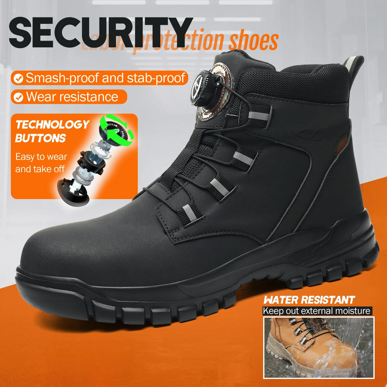 Bottes de Sécurité Imperméables Acier Homme — Anti-Écrasement & Motard