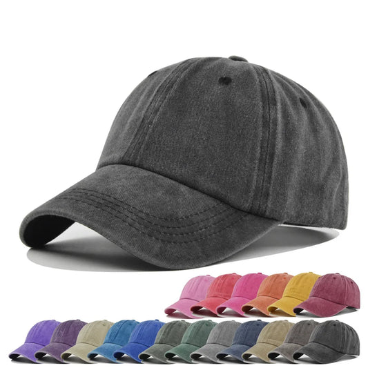 Casquette de Baseball en coton délavé pour hommes et femmes, chapeau à rabat Vintage Hip Hop, couleur unie, chapeau de papa, Casquette en os, Sport décontracté en plein air