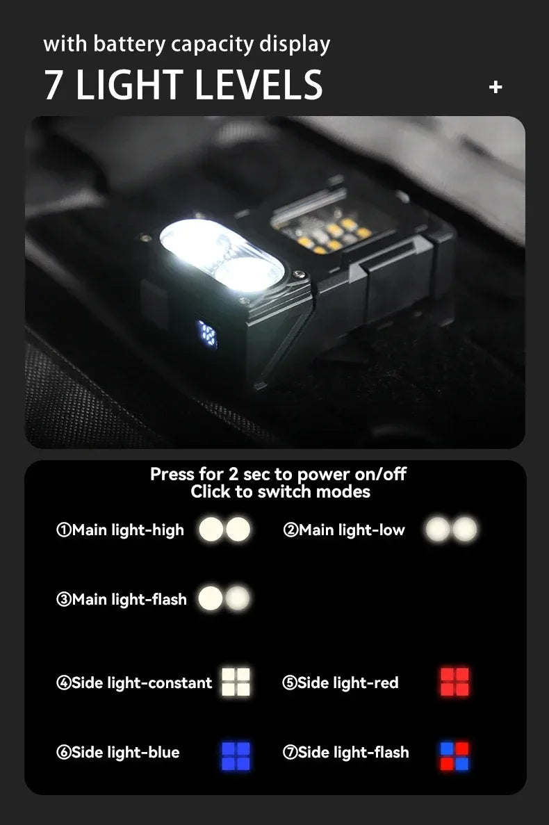 Lampe de travail tactique portable, outil EDC, mini lampe torche LED, outil de camping et de randonnée en plein air, lampe torche molle, rechargeable par USB