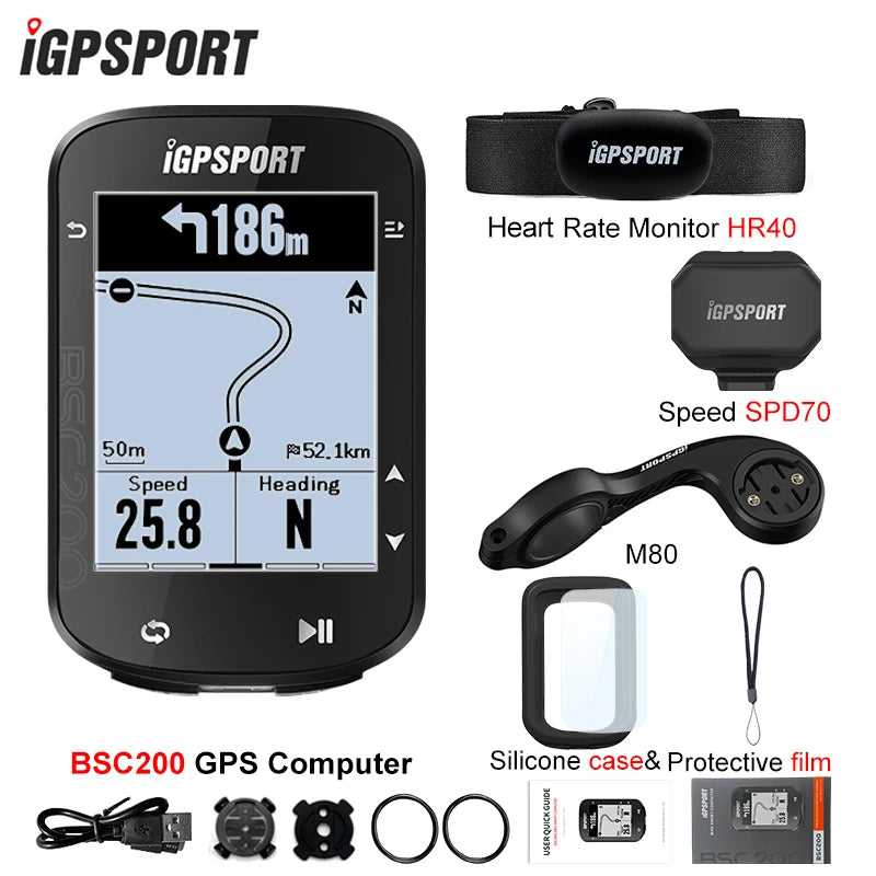 IGPSPORT BSC200 GPS Cycle Bike Computer Wireless Digital Bicycle Speedometer ANT+ Route Navigation Stopwatch Cycling Odometer