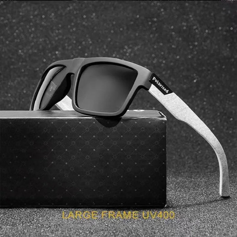 Lunettes de soleil polarisées pour hommes — carrées, vintage, conduite, escalade, sport, cadeau Noël