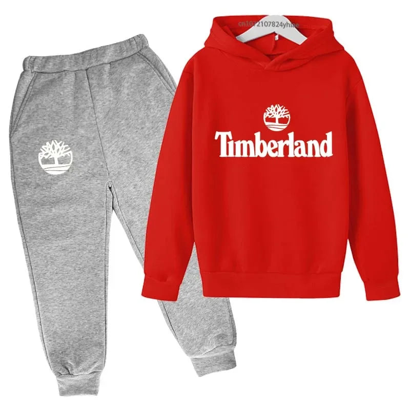 Ensemble Survêtement Enfants Style — Sweat À Capuche Pantalon 2 Pièces 2-13 Ans