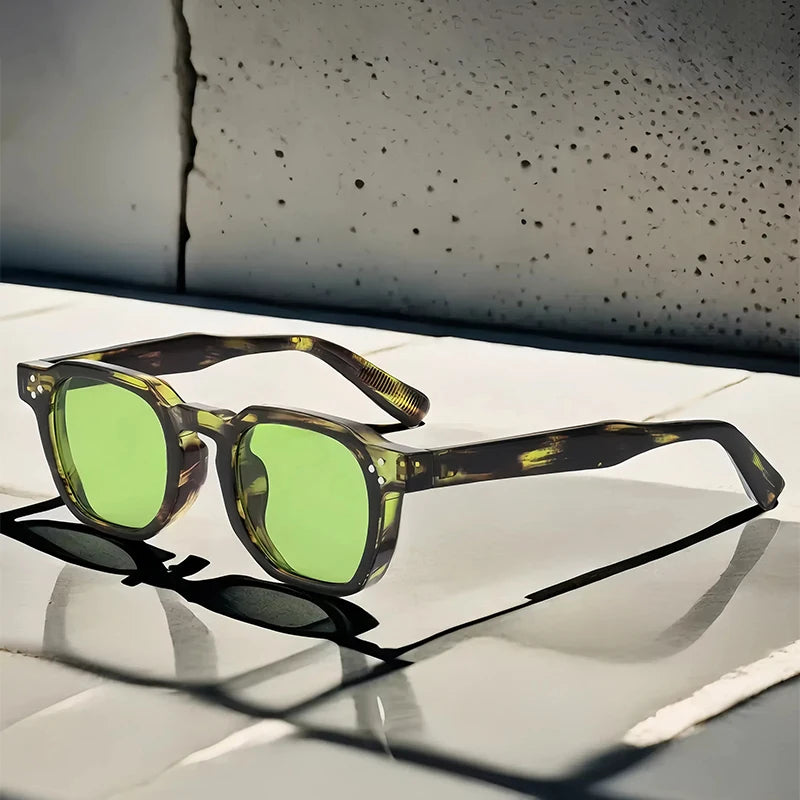 Lunettes de soleil carrées rétro style punk — hommes et femmes, voyage, fête, protection UV400, été