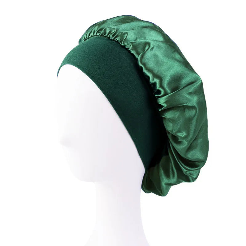 Bonnet de nuit en Satin à large bord, Bonnet soyeux, enveloppe de cheveux pour dormir, avec bande élastique souple, outil d'emballage des cheveux, nouvelle collection