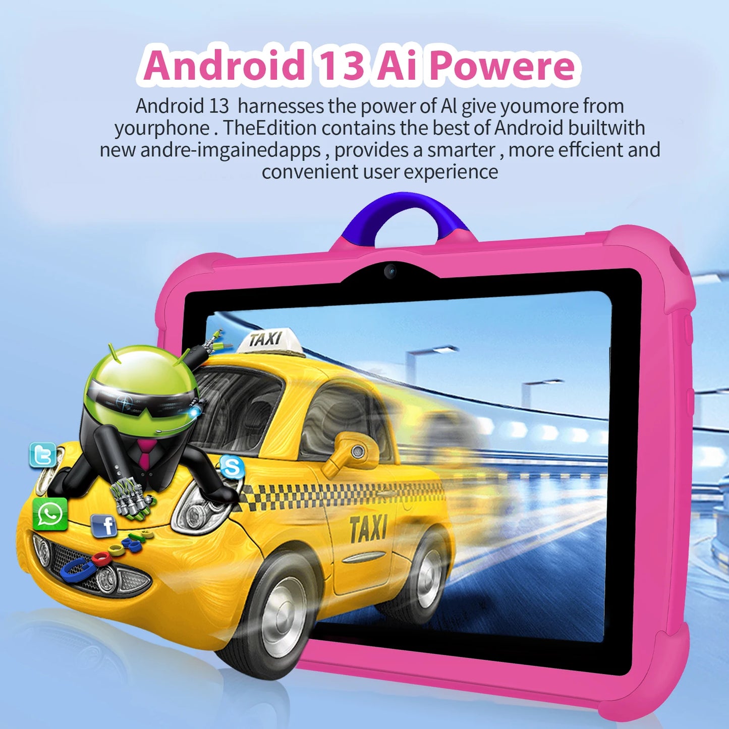Nueva tableta de dibujos animados para niños de 7 pulgadas, Quad Core, 4 GB de RAM, 64 GB de ROM, Android, juegos educativos, regalos para niños