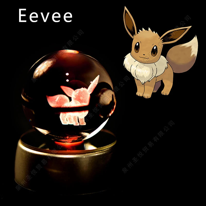 Boule de cristal 3D veilleuse — lampe en verre, statue, cadeau d'anniversaire pour enfants