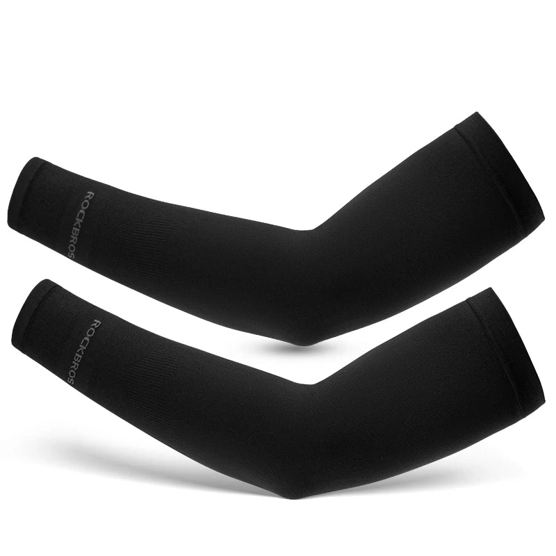ROCKBROS Ice Silk Cycling Sleeves, Summer Breathable Cycling Arm Protection, Outdoor Sun and UV Protection, for Sports, MTB, Road Bike