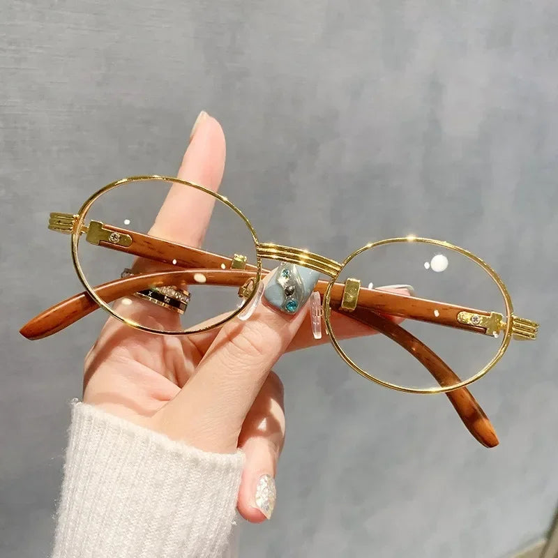 Lunettes de soleil ovales en bois pour hommes et femmes — vintage, mode