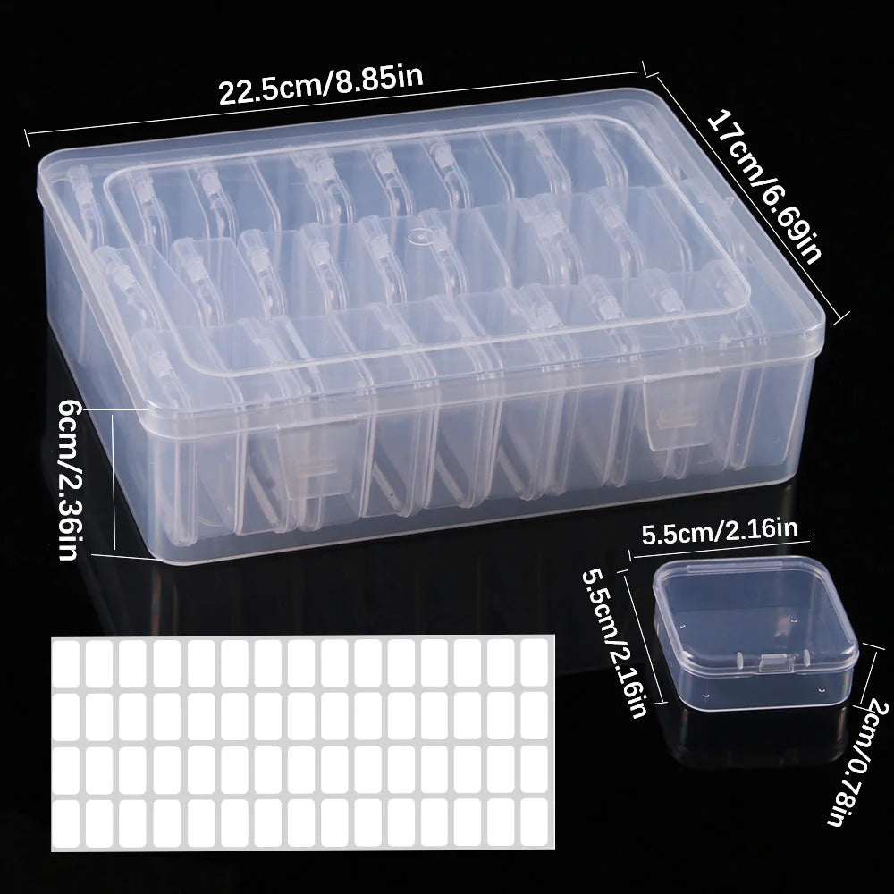 Caja de almacenamiento de bordado de pintura de diamante DIY, contenedor de almacenamiento de mosaicos de galletas de joyería de uñas, caja de almacenamiento multifuncional