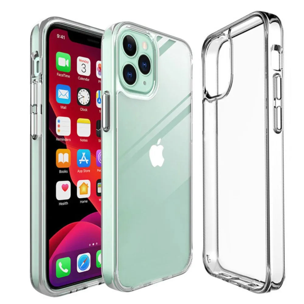 Coque transparente Non jaunissante pour iPhone 16 15 14 Plus 13 Pro Max 16e 12 11 12Pro 14Pro 13Pro SE 2020, housse de téléphone