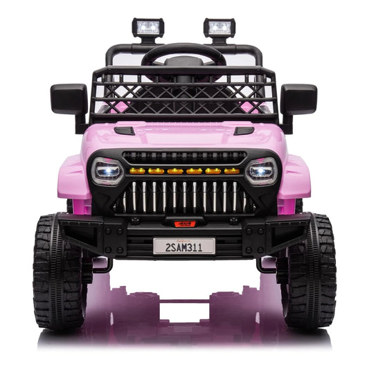 12V Kids Ride-On Car, Electric Toddler Vehicle with Remote Control, 3 Speeds, LED Lights, Music, and USB Port, Battery Powered