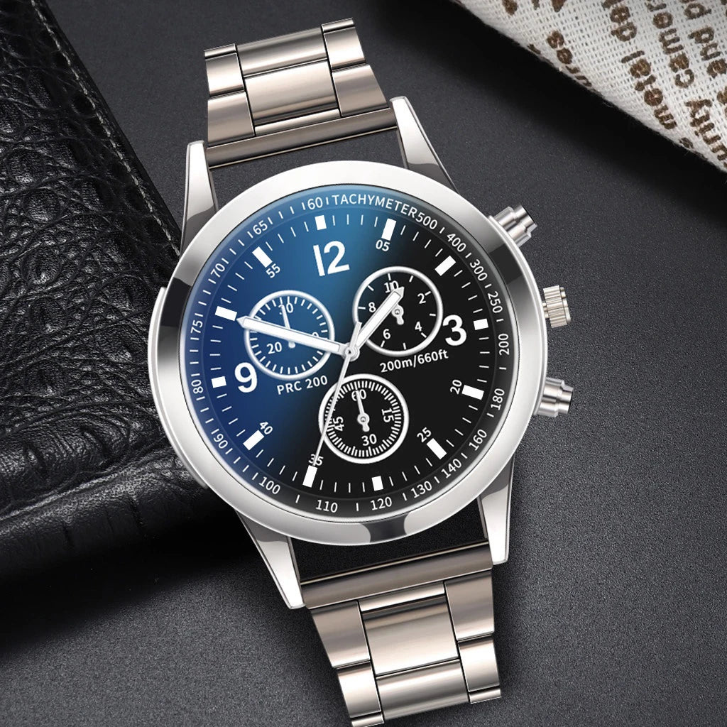 1/2 pièces montres d'affaires pour hommes montre à Quartz avec Bracelet en acier pour hommes de mode avec Bracelet (boîte non incluse)