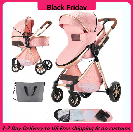 Stroller, baby stroller, baby accessories, 2-in-1 stroller, newborn essentials, baby carriage, pram, four-wheel baby strollers
