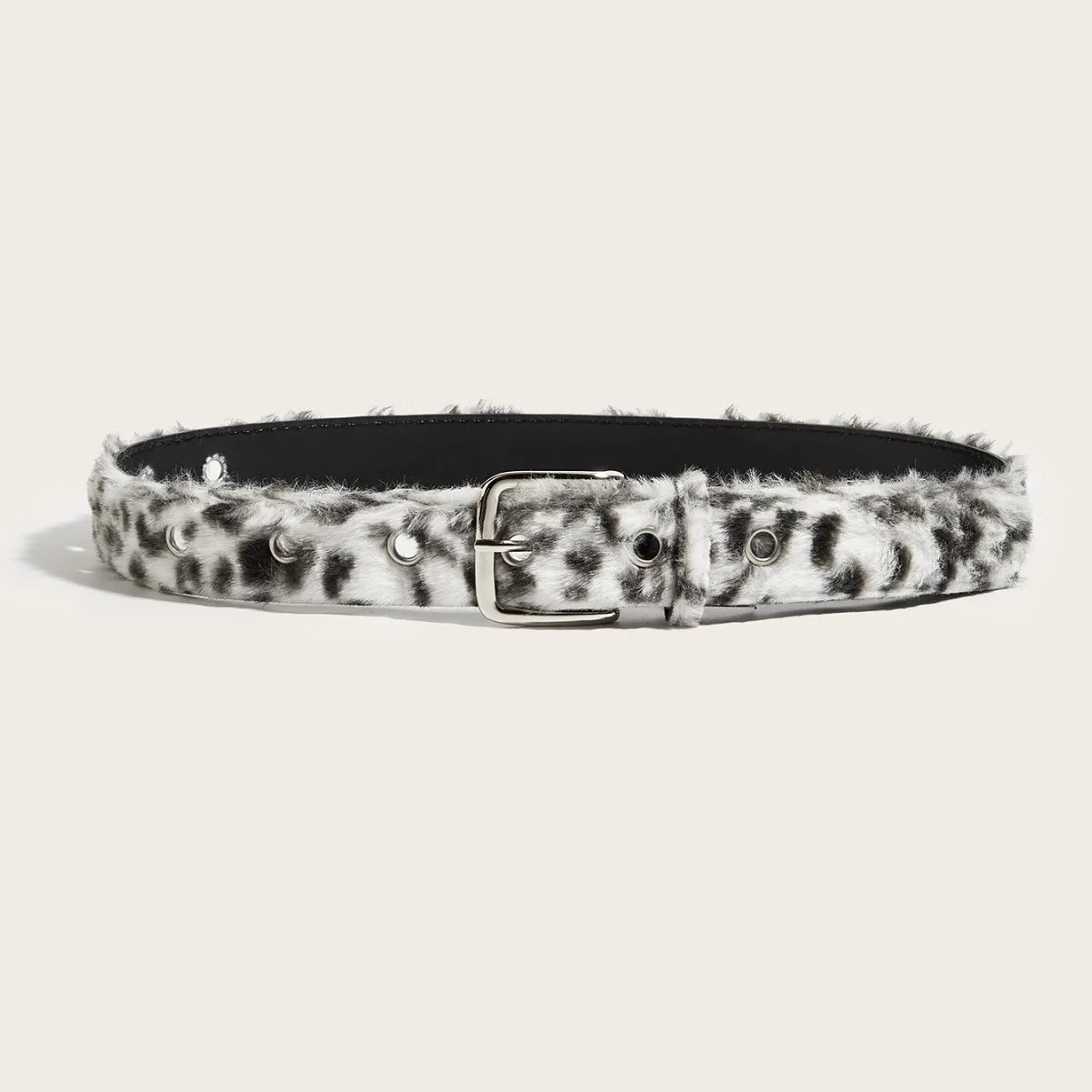 Ceinture Peluche Rose Femme — Tendance Y2K Accessoire Jeans Boucle Ardillon PU