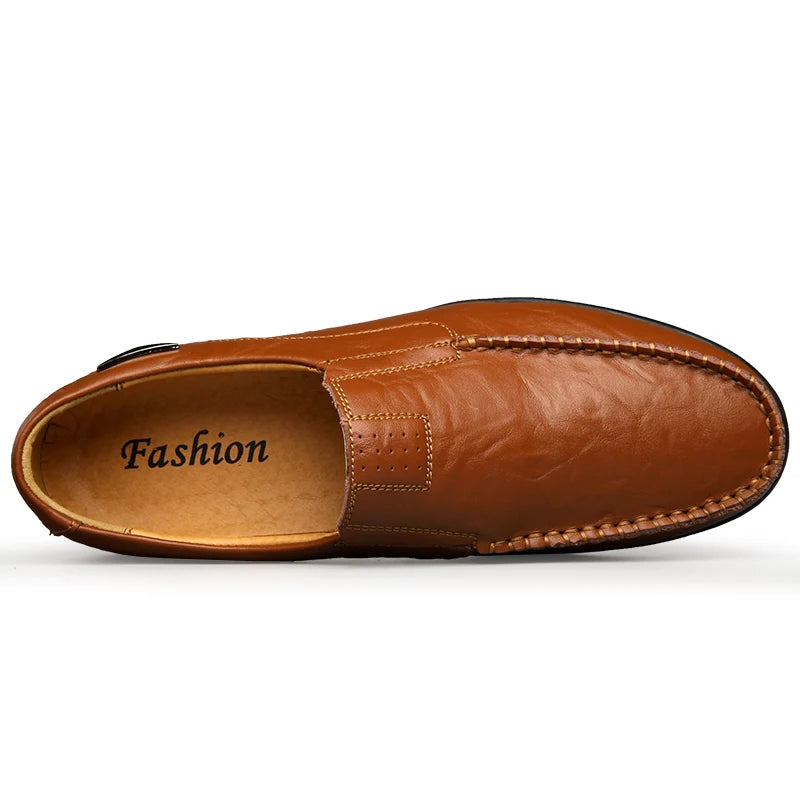 Men's Casual Shoes Genuine Leather Luxury Brand Designer Loafers 2025 Slip-on Black Driving Shoes Zapatos Casuales