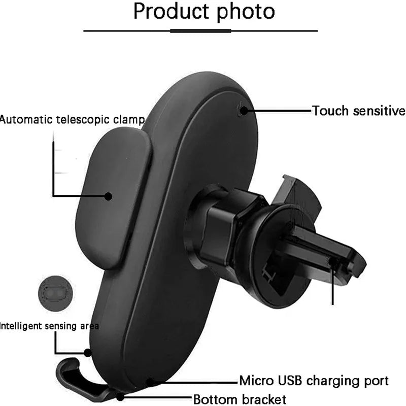 Support de chargeur sans fil 30W pour voiture, support de téléphone pour grille d'aération, rotatif, Intelligent, infrarouge, charge rapide sans fil