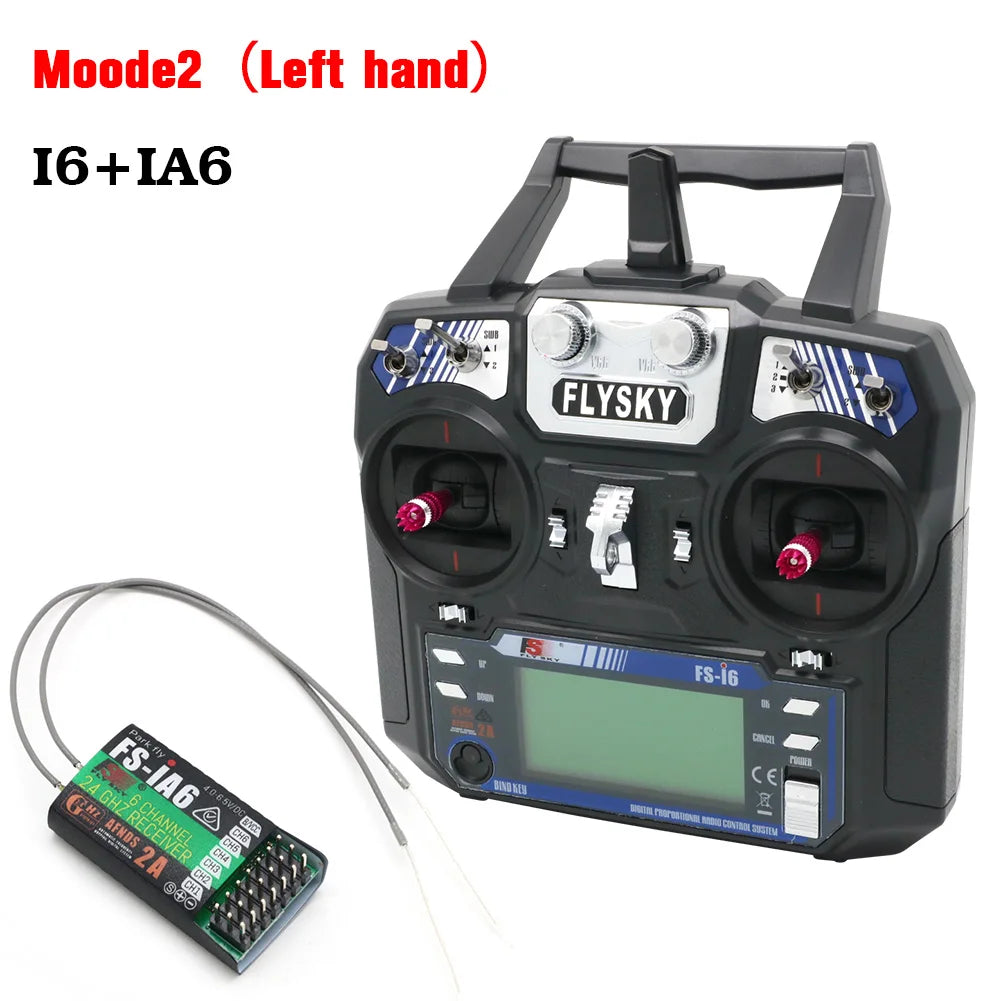 FLYSKY FS-i6 I6 2.4G 6CH Transmitter Radio Remote Control with iA6 iA6B X6B A8S R6B iA10B FS2A Receiver for RC Drone Airplane