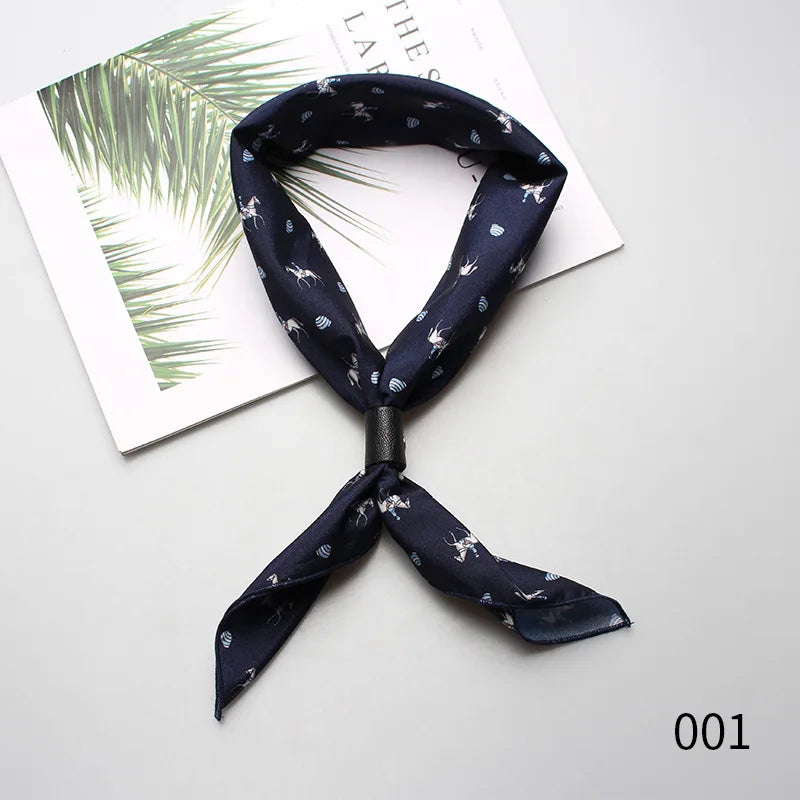 Pañuelo de seda cuadrado pequeño de 60 x 60 cm para hombres, mujeres, niños, niñas, accesorio de lujo, corbata Ascot