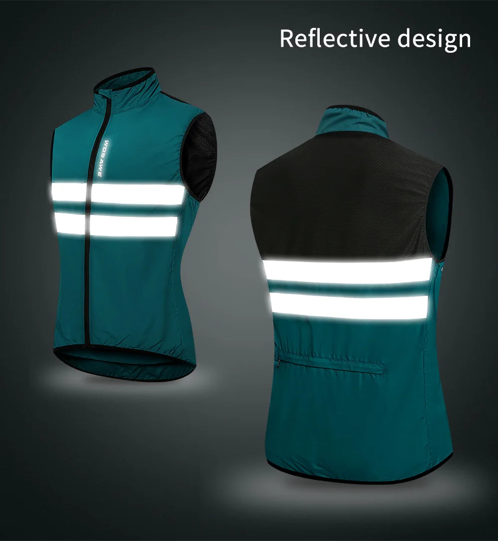 Gilet de cyclisme coupe-vent sans manches — automne, VTT, vélo, léger, respirant