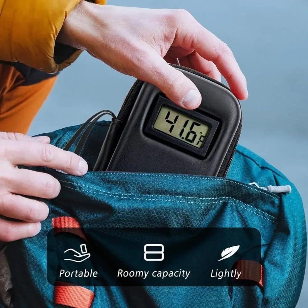 Estuche de viaje para enfriador de insulina, bolsa enfriadora impermeable con pantalla de termómetro, bolsa de almacenamiento de medicamentos para diabéticos