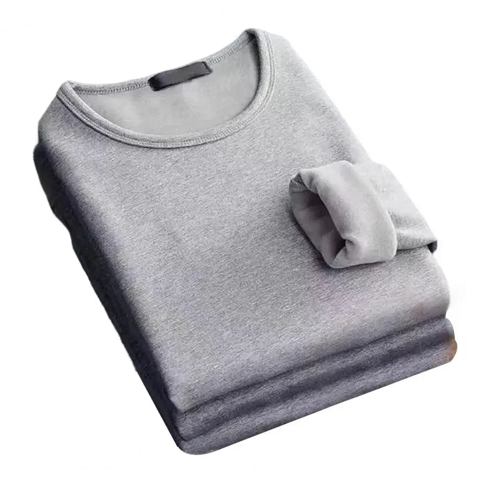 Sous-Vêtement Thermique Velours Homme Hiver — Manches Longues Col Rond