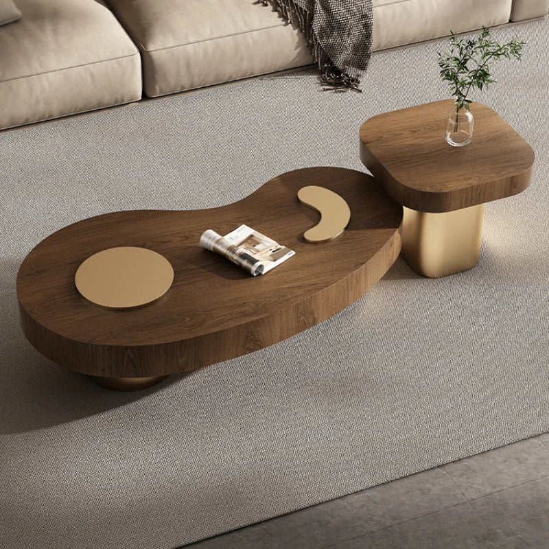 Mesas de centro modernas de nogal estilo europeo mesas de centro de sala de estar de madera de mediados de siglo Tavolino Salotto muebles para el hogar