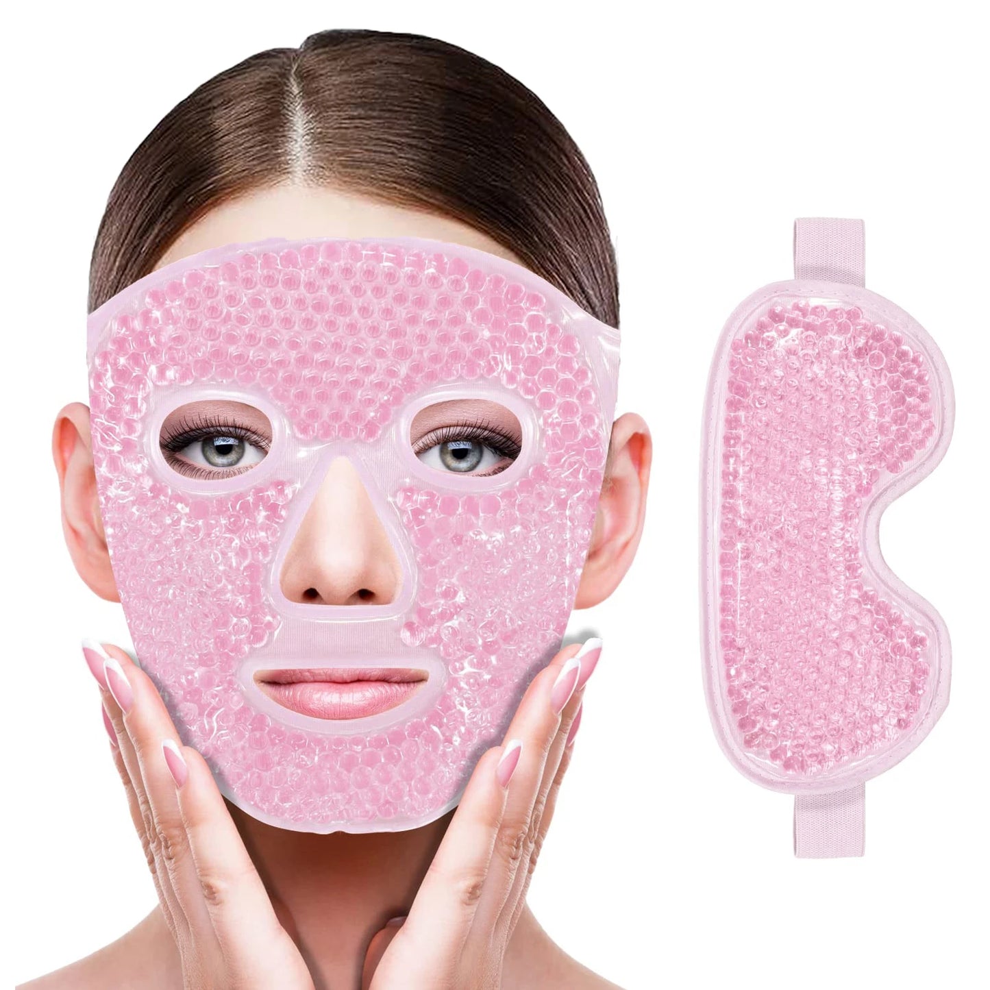 Gel refrescante hielo máscara facial máscara de ojos máscara facial fría y caliente compresa perlas de gel máscara facial fría bolsa de hielo, compresa sueño FaceSPA