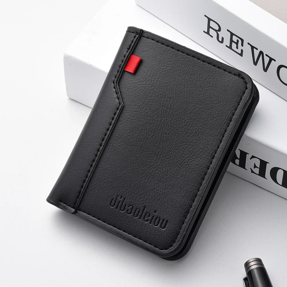 Mini portefeuille Ultra-fin en cuir PU souple pour hommes, 1 pièce, porte-cartes de crédit, court et Vertical, de haute qualité