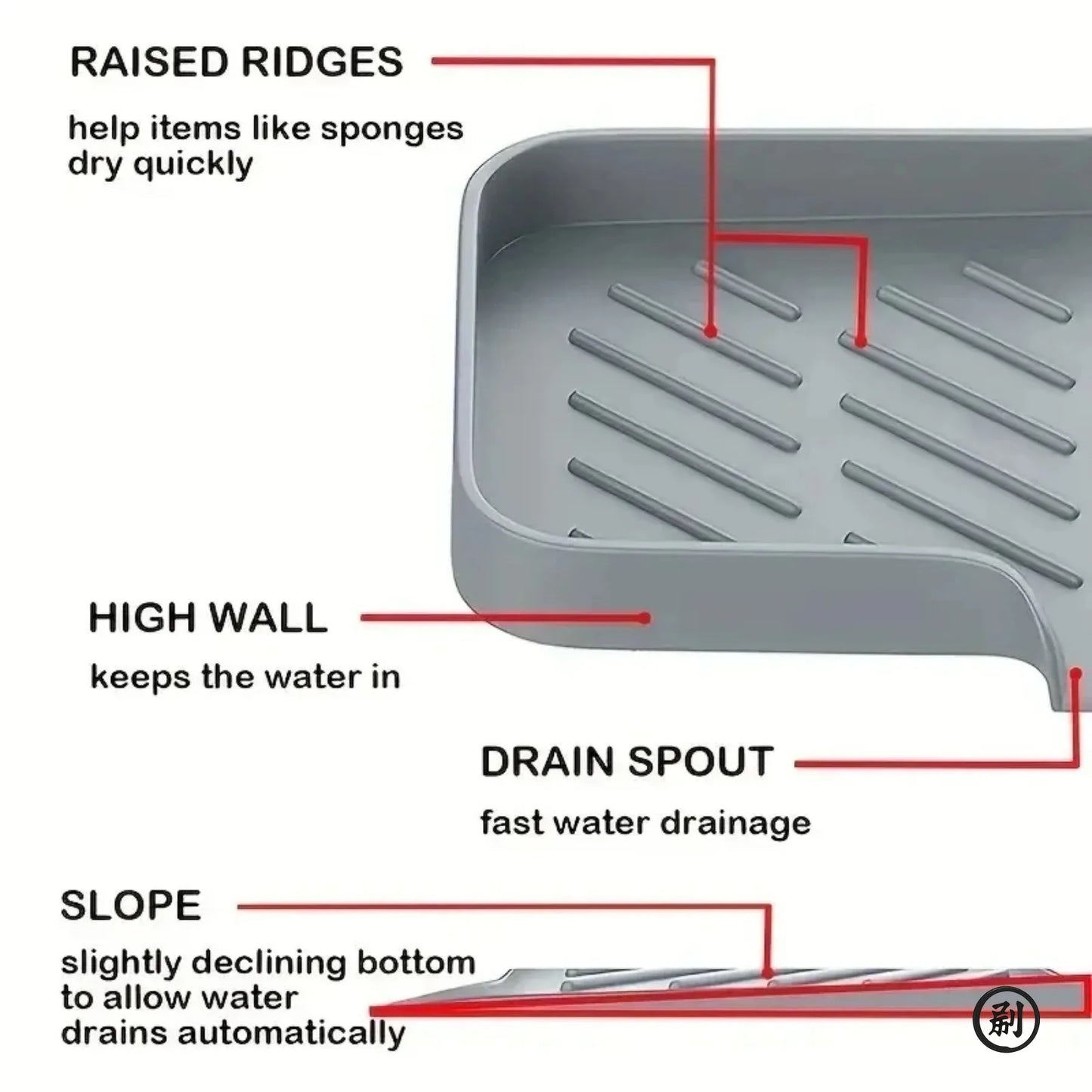 Plateau d’Évier en Silicone avec Vidange — Support Éponge & Savon Cuisine