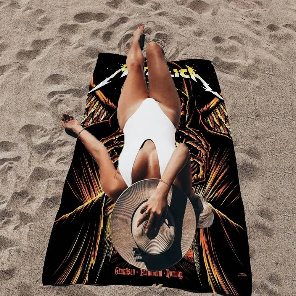 Grande serviette de plage en microfibre — séchage rapide, sable, piscine, yoga, voyage