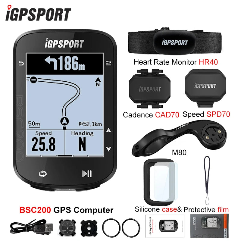 IGPSPORT BSC200 GPS Cycle Bike Computer Wireless Digital Bicycle Speedometer ANT+ Route Navigation Stopwatch Cycling Odometer