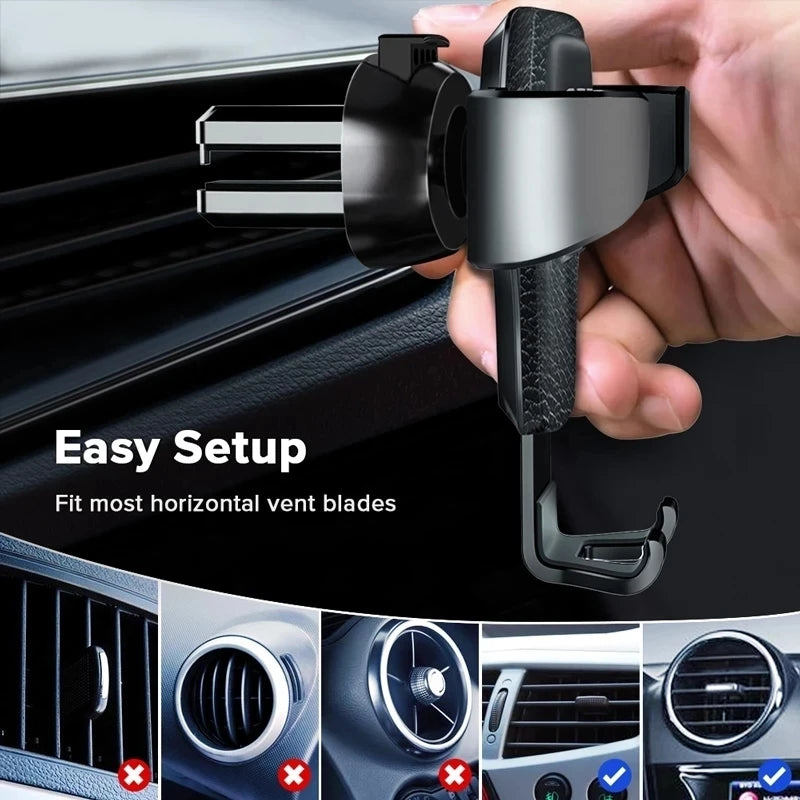 Nuevo soporte de teléfono de coche por gravedad, Clip de ventilación, soporte de teléfono móvil, soporte GPS para Smartphone, teléfono móvil iPhone