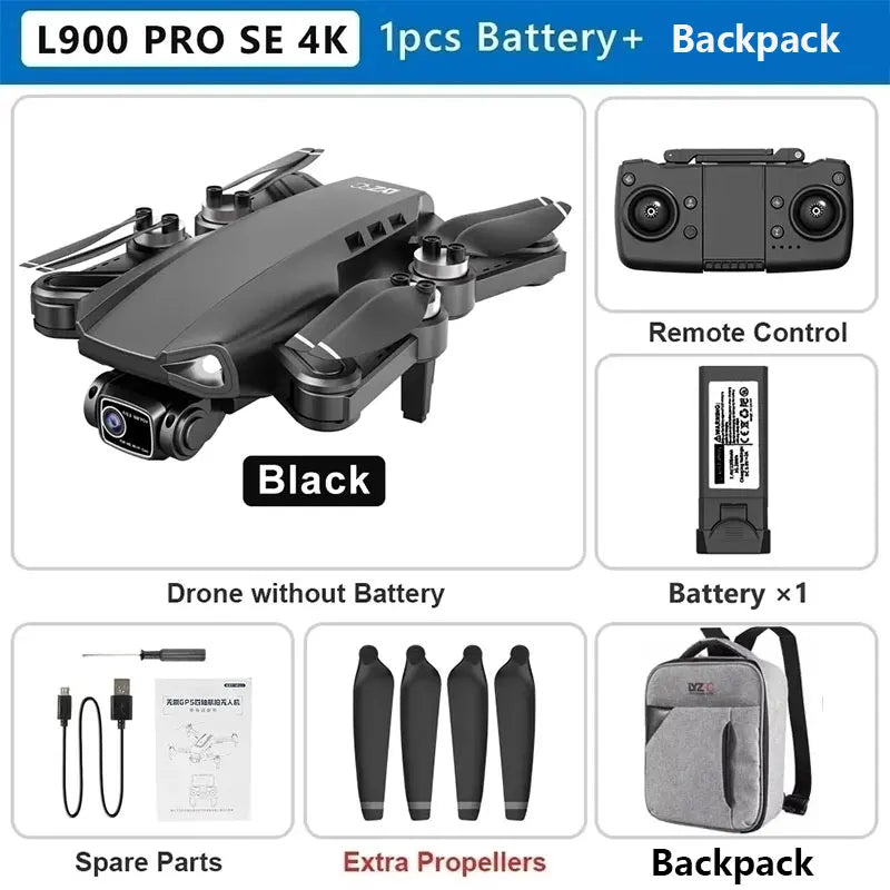 L900 Pro SE MAX 4K GPS Drone, Professional HD 5G WIFI 360° Dual Camera Brushless Motor Obstacle Avoidance RC FPV Quadcopter Drone