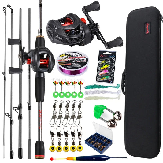 Sougayilang-Kit complet de moulinet de pêche Baitcasting, section Chlor5, rapport de vitesse 7.2:1, pêche au bar et à la carpe, le plus récent
