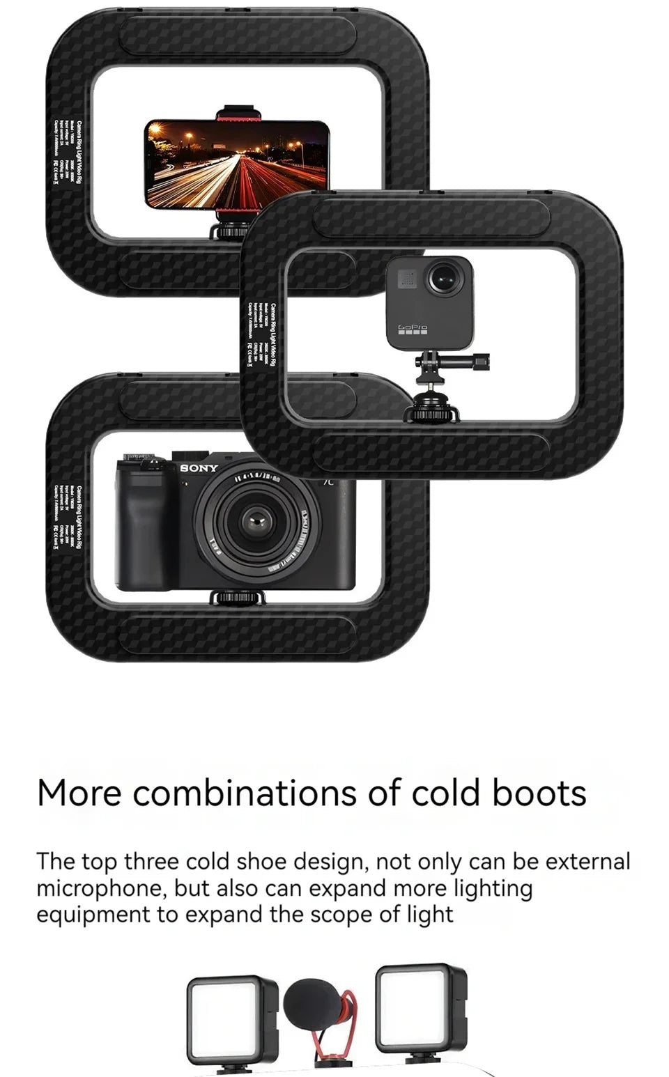 Anneau LED rechargeable portable — selfie, diffusion en direct, photographie, bureau