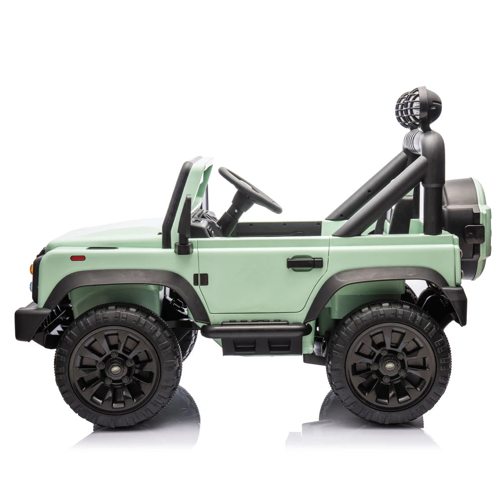 Land Rover Defender 2015 con licencia 90, 24V para niños, coche XXL con control parental, 2wd, suspensión en las cuatro ruedas, Bluetooth, MP3, música