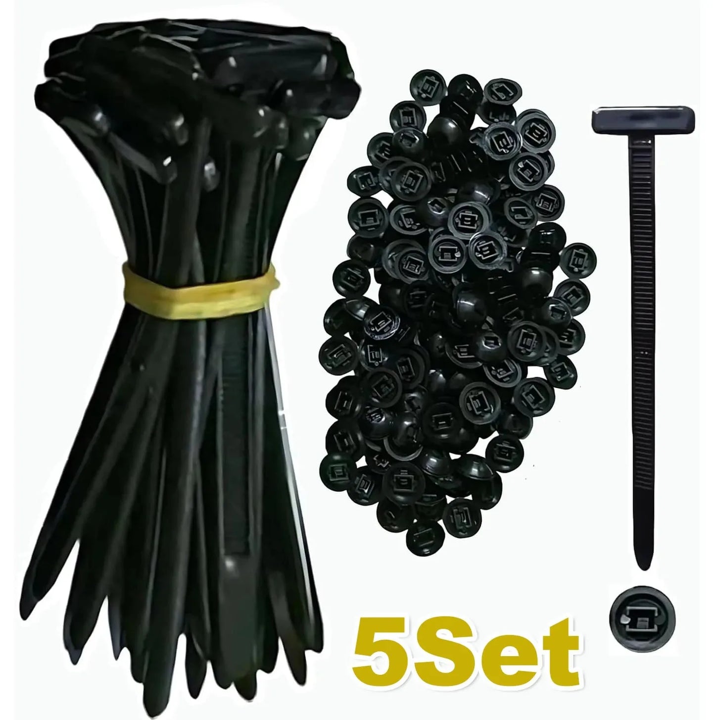Universal Nylon Cable Tie Mount, Self-Fixing Screw, Replacement Clip for Car Fender, Engine Splash Guard, Secure Wire Management